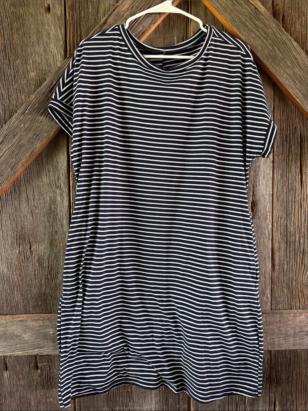 Striped Navy and White Short Sleeve Women’s Dress